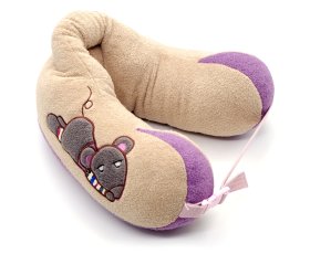 Падушка под шею махровая корич.30см 