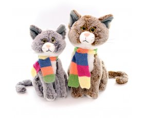 Кот с шарфом 25см