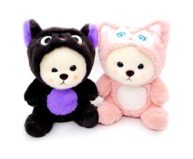 Мишка капюшон Черн.роз. 28см