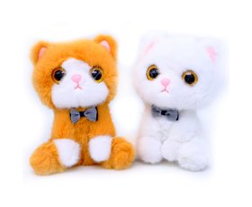 Кошка бол.глаза +бабочка 21см  