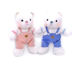 Мишка джинсовый комбез 33см 
