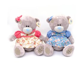 Тедди в цветных платьях 33см 