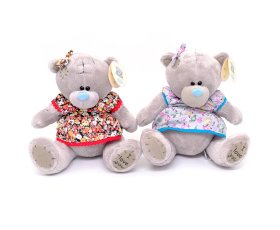 Тедди в цветных платьях 23см